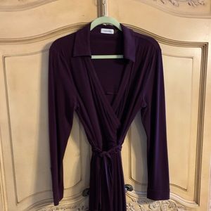 Calvin Klein Purple Wrap Dress size 16